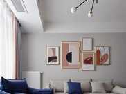 89平現代風三居室融入一抹暖橘紅調，做出不一樣的北歐感